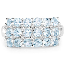 Load image into Gallery viewer, 2.29 Carat Genuine Blue Topaz & White Topaz .925 Sterling Silver Ring