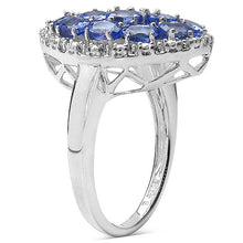 Load image into Gallery viewer, 2.29 Carat Genuine Tanzanite & White Topaz .925 Sterling Silver Ring