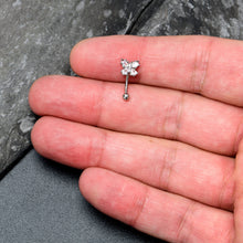 Load image into Gallery viewer, 16G 5/16 Clear Gem Baroque Beauty Butterfly Curved Eyebrow Ring