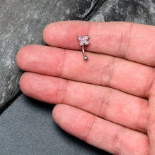 Load image into Gallery viewer, 16G 5/16 Pink Gem Baroque Beauty Butterfly Curved Eyebrow Ring