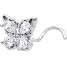 Load image into Gallery viewer, 20G 7mm Clear Gem Baroque Beauty Butterfly Left Side Nose Screw