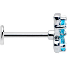 Load image into Gallery viewer, 16G 5/16 Blue Gem Baroque Butterfly Internally Threaded Labret