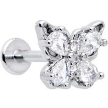 Load image into Gallery viewer, 16G 5/16 Clear Gem Baroque Butterfly Internally Threaded Labret