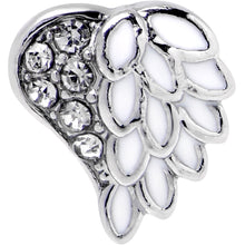 Load image into Gallery viewer, 16G 5/16 Clear Gem Heavenly Heart Angel Wing White Labret Tragus