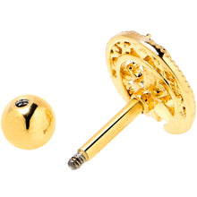 Load image into Gallery viewer, 16G 1/4 Clear Gem Gold Tone Lunar Dragonfly Cartilage Earring