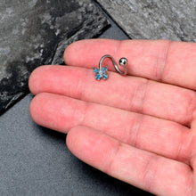 Load image into Gallery viewer, Blue Gem Baroque Beauty Butterfly Spiral Twister Belly Ring