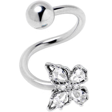Load image into Gallery viewer, Clear Gem Baroque Beauty Butterfly Spiral Twister Belly Ring
