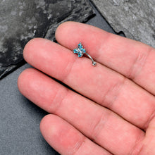 Load image into Gallery viewer, 16G 5/16 Blue Gem Baroque Beauty Butterfly Curved Eyebrow Ring