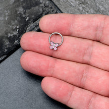 将图片加载到图库查看器,16G 3/8 Pink Gem Baroque Beauty Butterfly Hinged Segment Ring