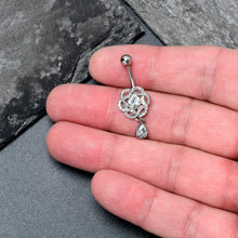 将图片加载到图库查看器,Clear Gem Celtic Knot Elegance Dangle Belly Ring