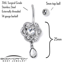 将图片加载到图库查看器,Clear Gem Celtic Knot Elegance Dangle Belly Ring