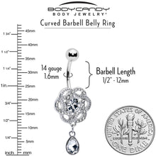 将图片加载到图库查看器,Clear Gem Celtic Knot Elegance Dangle Belly Ring