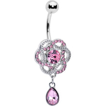 将图片加载到图库查看器,Pink Gem Celtic Knot Elegance Dangle Belly Ring