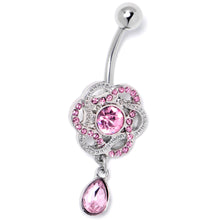 将图片加载到图库查看器,Pink Gem Celtic Knot Elegance Dangle Belly Ring