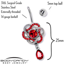 将图片加载到图库查看器,Red Gem Celtic Knot Elegance Dangle Belly Ring
