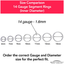 Load image into Gallery viewer, 14G 1/4 316L Surgical Steel Precision Hinged Segment Hoop