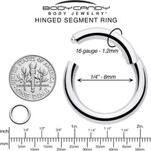 Load image into Gallery viewer, 16G 1/4 316L Surgical Steel Precision Hinged Segment Hoop