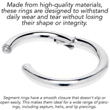 Load image into Gallery viewer, 16G 1/4 316L Surgical Steel Precision Hinged Segment Hoop