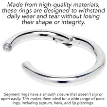 Load image into Gallery viewer, 14G 1/2 316L Surgical Steel Precision Hinged Segment Hoop