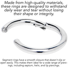 Load image into Gallery viewer, 12G 9/16 316L Surgical Steel Precision Hinged Segment Hoop