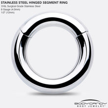 将图片加载到图库查看器,6G 1/2 316L Surgical Steel Precision Hinged Segment Hoop
