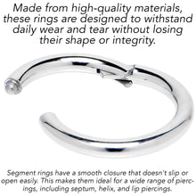 Load image into Gallery viewer, 6G 5/8 316L Surgical Steel Precision Hinged Segment Hoop