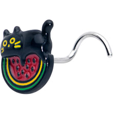 将图片加载到图库查看器,20G 7mm Watermelon Cat Love Left Side Nose Screw