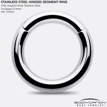Load image into Gallery viewer, 10G 3/8 316L Surgical Steel Precision Hinged Segment Hoop