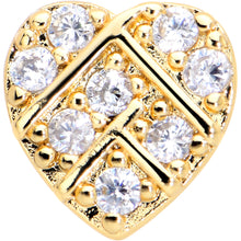 Load image into Gallery viewer, 20G 7mm Clear Gem Gold Tone Lattice Heart L Shape Nose Ring