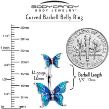 将图片加载到图库查看器,Clear Gem Butterfly Blue Sky Double Mount Belly Ring