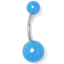 将图片加载到图库查看器,Pastel Shimmer Blue Ends Belly Ring