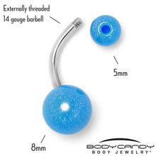 将图片加载到图库查看器,Pastel Shimmer Blue Ends Belly Ring