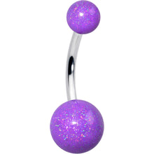 Load image into Gallery viewer, Pastel Shimmer Purple Ends Belly Ring