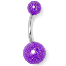Load image into Gallery viewer, Pastel Shimmer Purple Ends Belly Ring