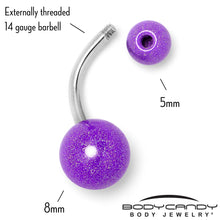 Load image into Gallery viewer, Pastel Shimmer Purple Ends Belly Ring