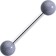 Load image into Gallery viewer, Pastel Shimmer Grey Ends Barbell Tongue Ring