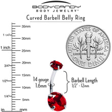 将图片加载到图库查看器,Deep Red Gem July Birthstone Double Mount Belly Ring