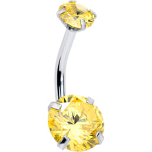 将图片加载到图库查看器,Yellow Gem November Birthstone Double Mount Belly Ring