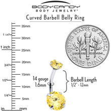 将图片加载到图库查看器,Yellow Gem November Birthstone Double Mount Belly Ring