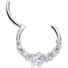 将图片加载到图库查看器,16G 3/8 Clear CZ Gem Starfish Supreme Hinged Segment Ring