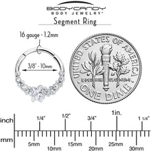 将图片加载到图库查看器,16G 3/8 Clear CZ Gem Starfish Supreme Hinged Segment Ring