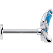 Load image into Gallery viewer, 16G 5/16 Clear Gem Chunky Butterfly Blue Labret Monroe Tragus