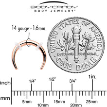 Load image into Gallery viewer, 14G 5/16 Rose Gold Tone Pincher Crescent Taper
