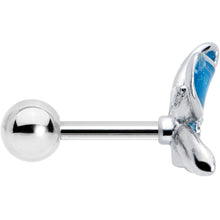 Load image into Gallery viewer, 16G 1/4 Clear Gem Chunky Butterfly Blue Cartilage Tragus Earring