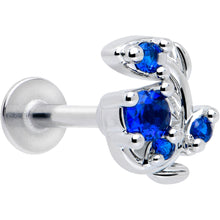 将图片加载到图库查看器,16G 5/16 Blue Gem Twining Vine Flatback Stud