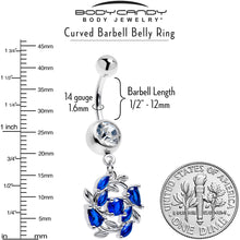 将图片加载到图库查看器,Clear Blue Gem Twining Vine Dangle Belly Ring