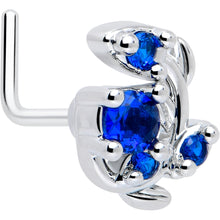将图片加载到图库查看器,20G 7mm Blue Gem Twining Vine L Shape Nose Ring