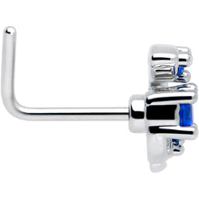 将图片加载到图库查看器,20G 7mm Blue Gem Twining Vine L Shape Nose Ring