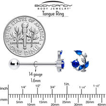 将图片加载到图库查看器,Blue Gem Twining Vine Barbell Tongue Ring