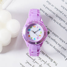 Load image into Gallery viewer, Kids Quartz Watches 50M Waterproof Analog Wristwatches Jelly Clock Students Watch Children PU Band Watch Childrens Analog Wrist Watch With Protective Design Simple Watch For Girls And Boys